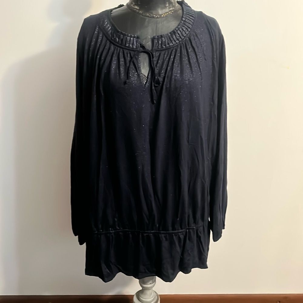 Jones New York Signature Woman Navy Blue Shimmering tunic, size 3X